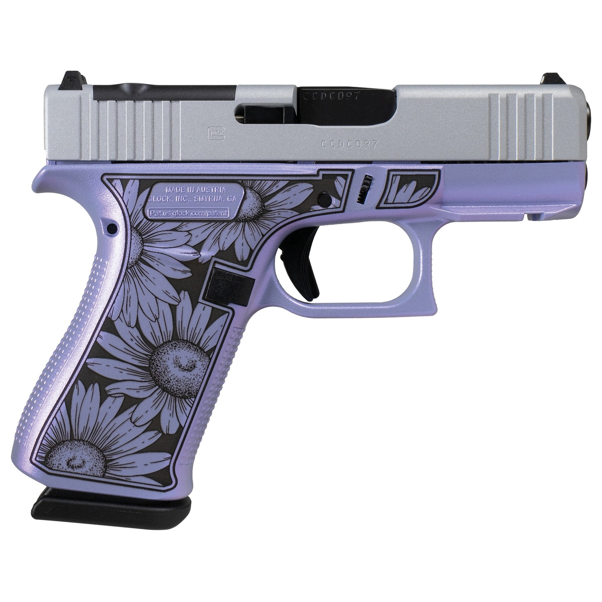 Glock G43X MOS Miss Daisy Subcompact 9mm 3.41" 10rds, Purple - Glock