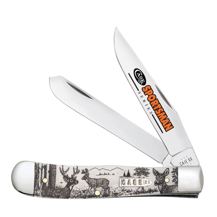 Case Trapper/Sportsman Series Deer Folding Knife Clip Point/Spey - Case