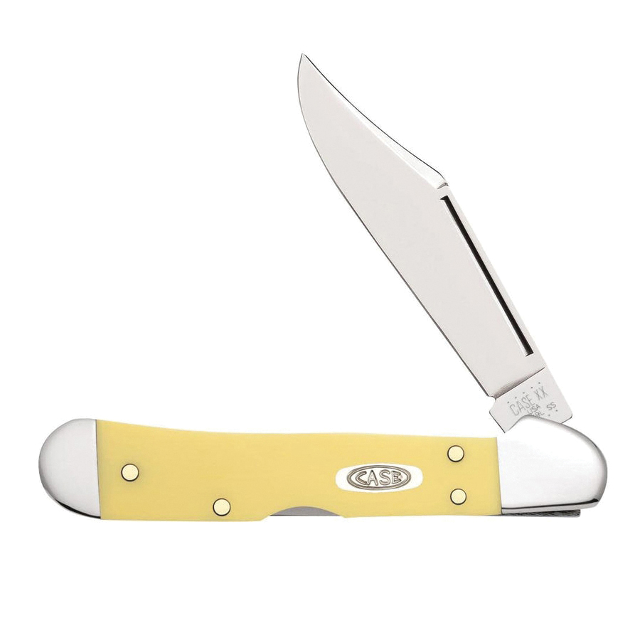 Case Mini CopperLock Folding Knife, Yellow - Case