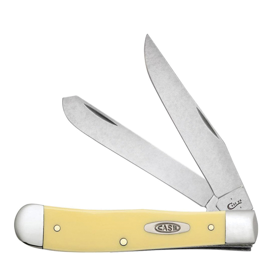 Case Trapper Folding Knife Clip Point/Spey, Yellow - Case