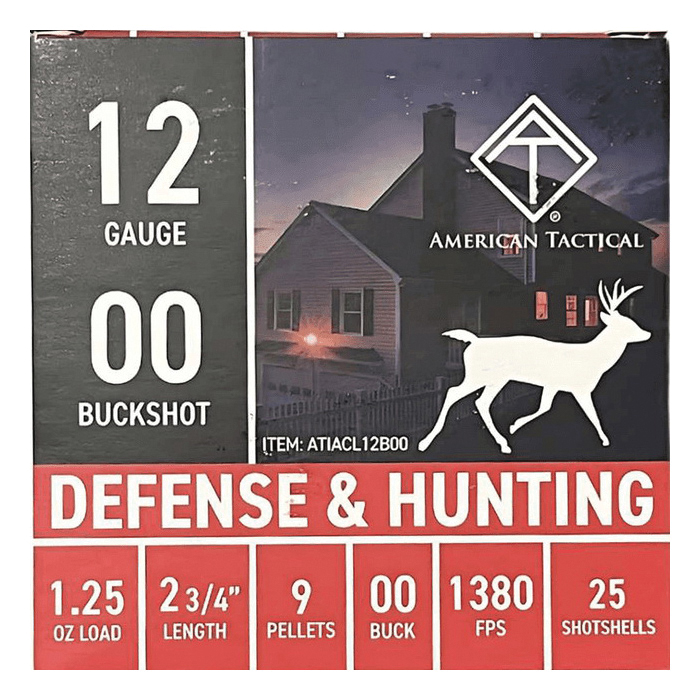 ATI 12 Gauge 2-3/4" #00 Buck 1-1/4 Ounce 25rds - Ati