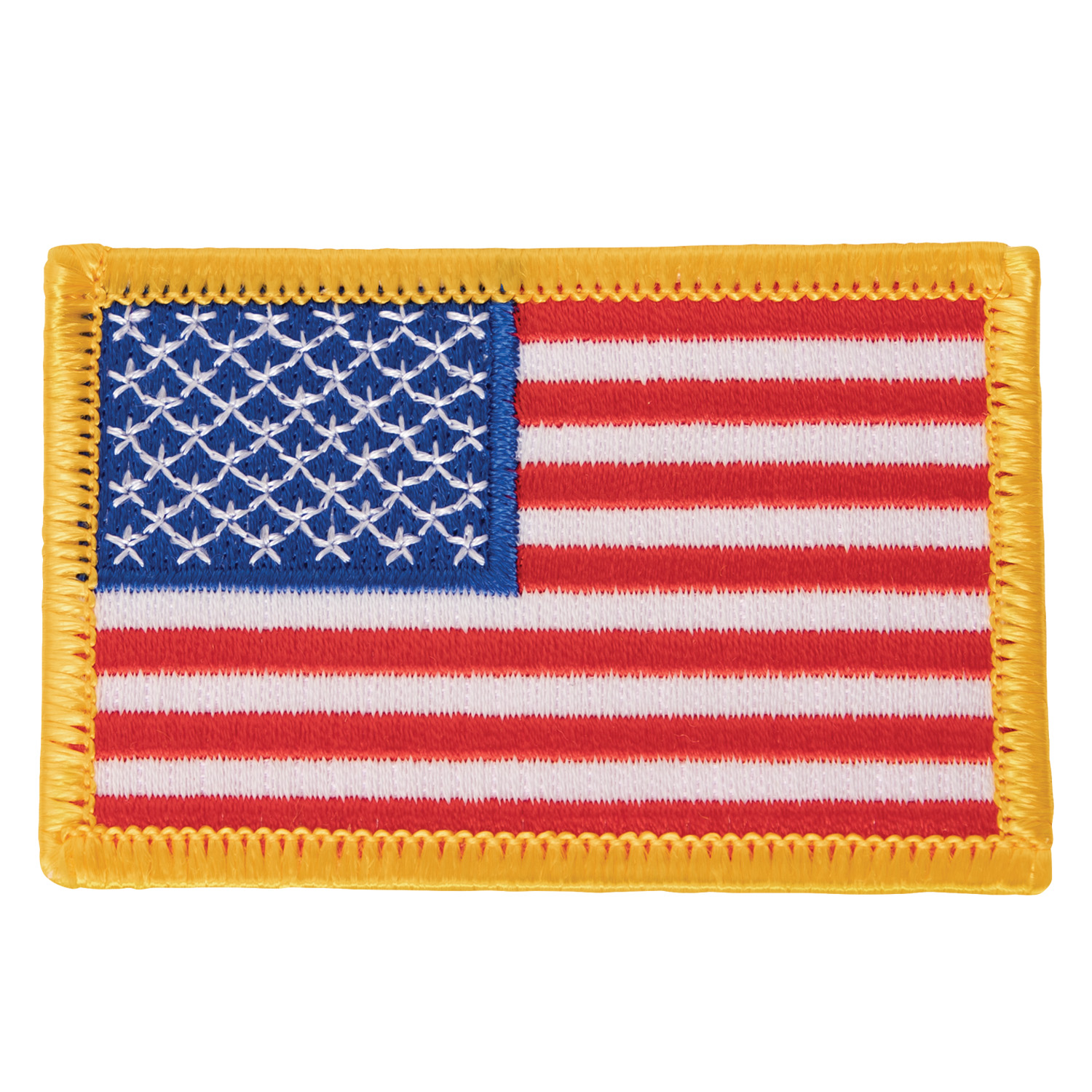 Rothco Iron On - Sew On Embroidered Us Flag Patch With Yellow Border, Orientation Normal - Rothco