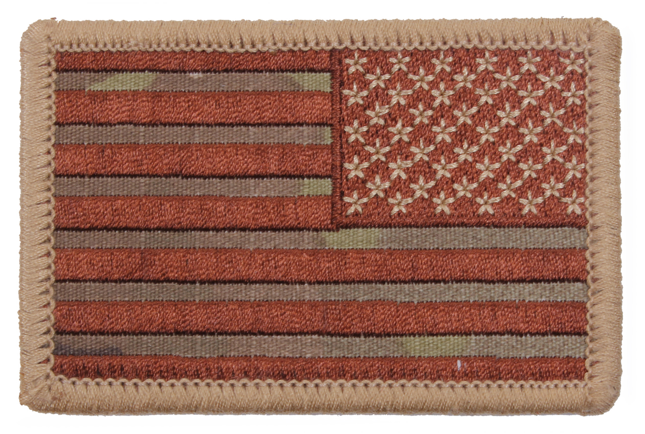 Rothco Iron On - Sew On Embroidered Us Flag Patch, Multicam, Orientation Reverse - Rothco
