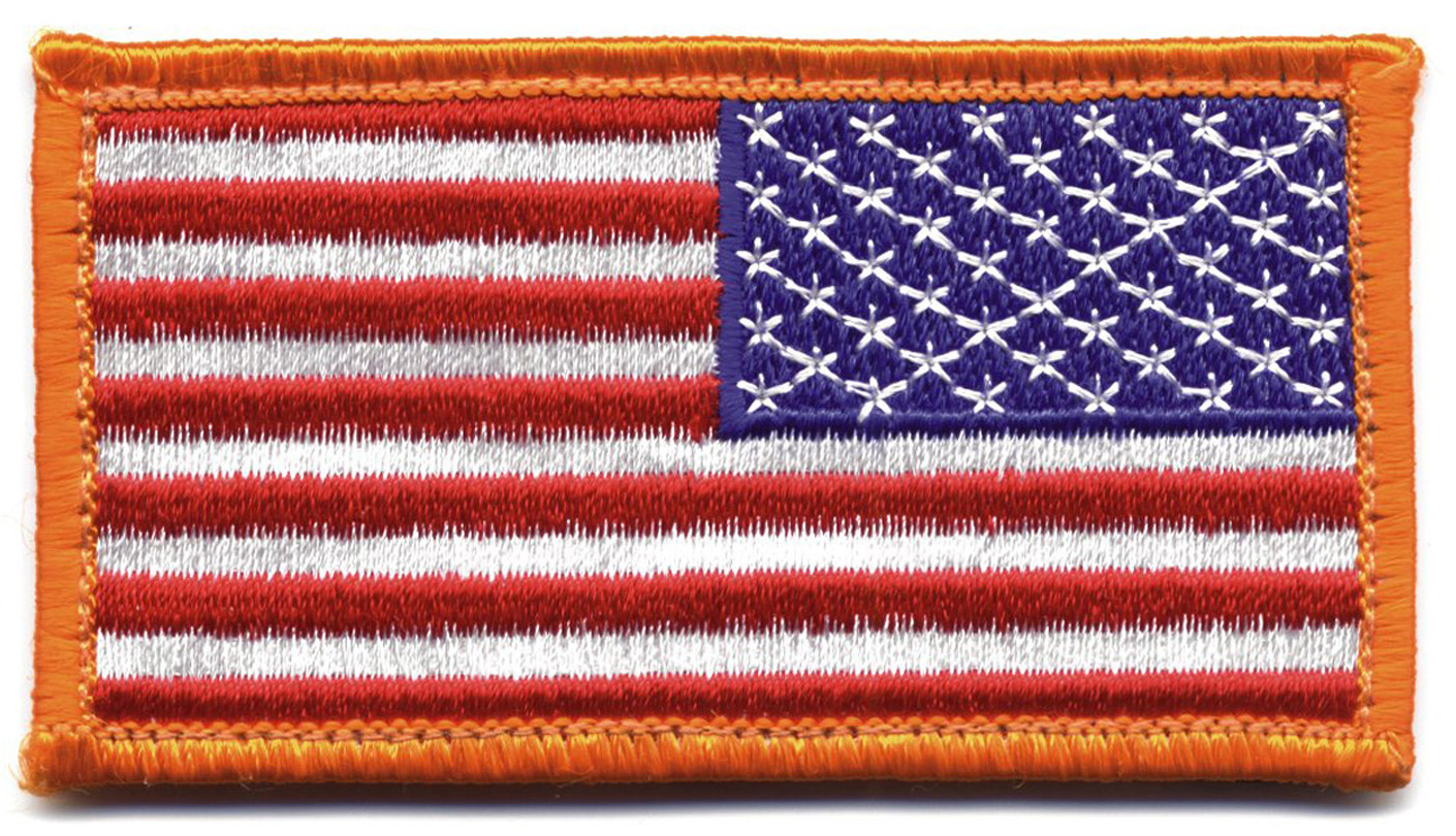 Rothco Rothco American Flag Patch - Hook Back, Red White Blue With Yellow Border, Orientation Reverse