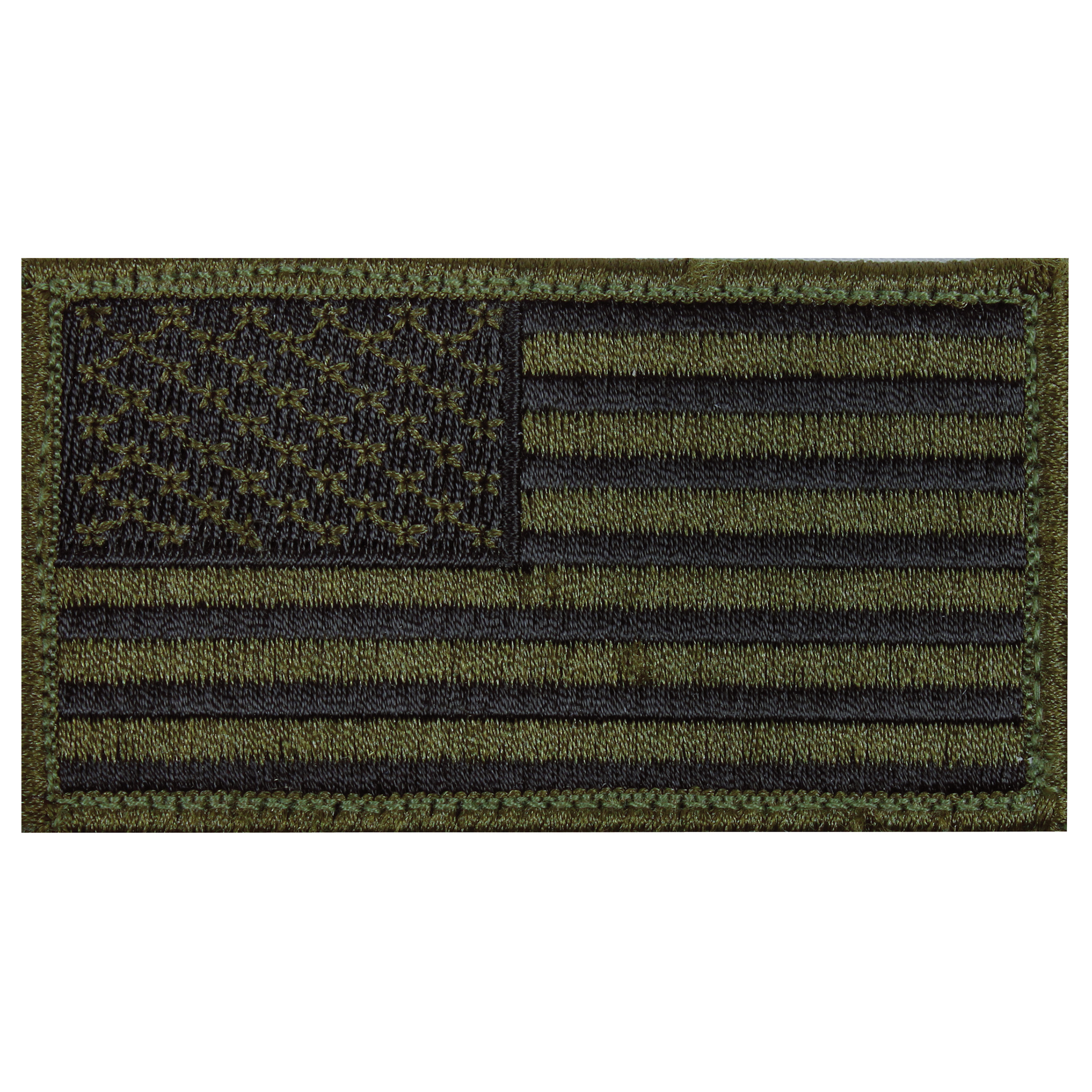 Rothco Rothco American Flag Patch - Hook Back, Olive Drab - Black, Orientation Normal