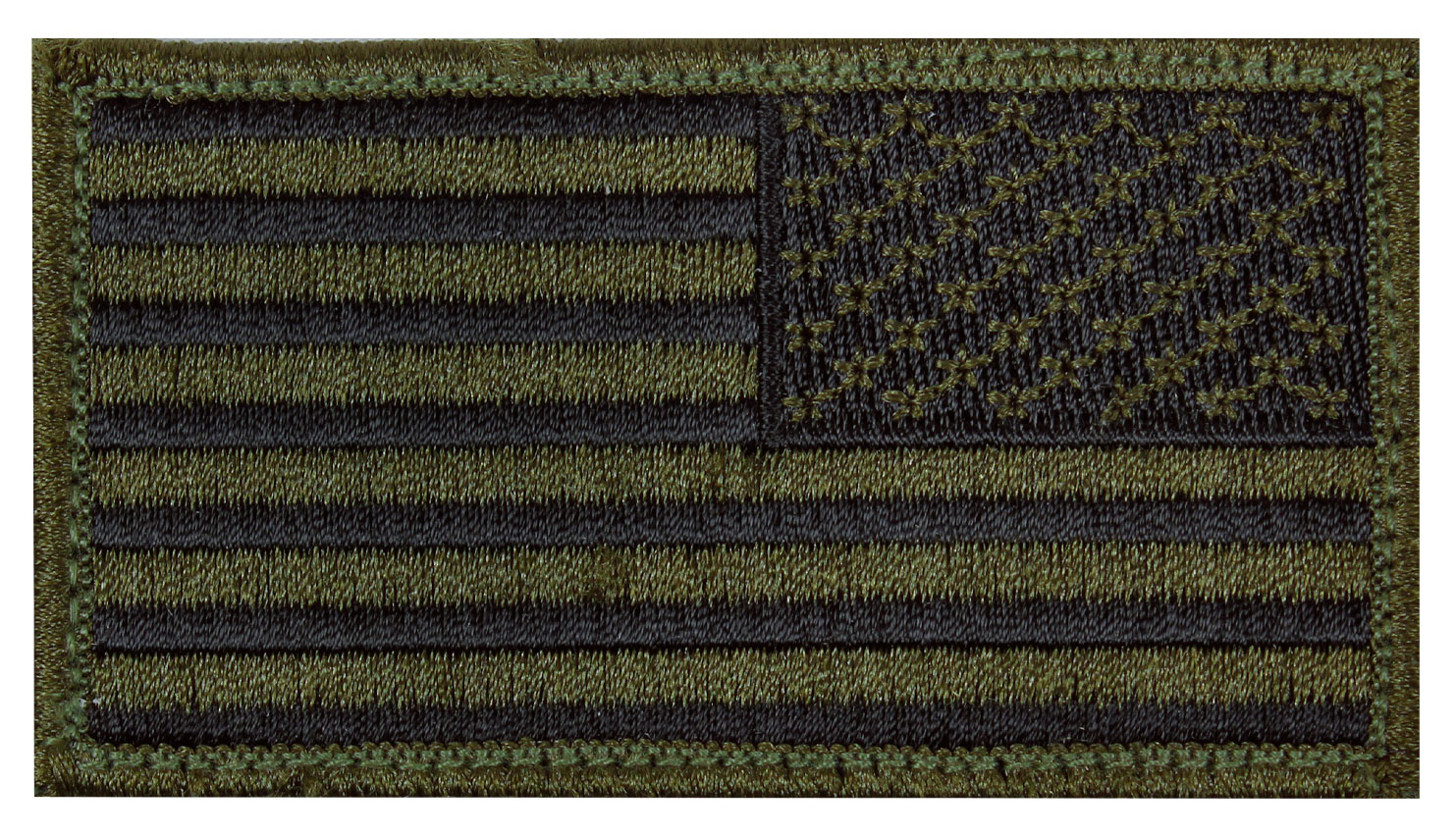 Rothco Rothco American Flag Patch - Hook Back, Olive Drab - Black, Orientation Reverse
