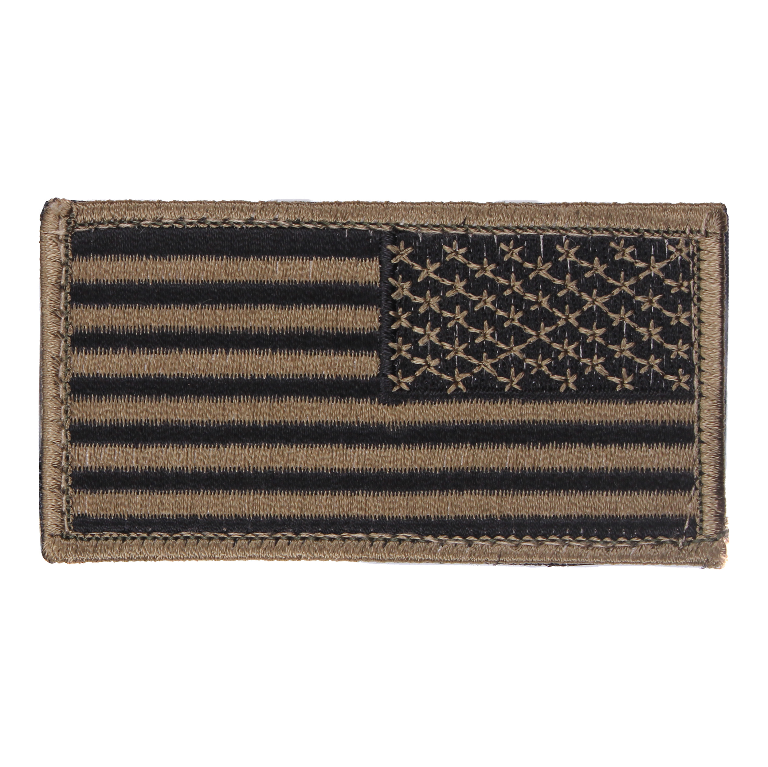 Rothco Rothco American Flag Patch - Hook Back, Black - Khaki, Orientation Reverse