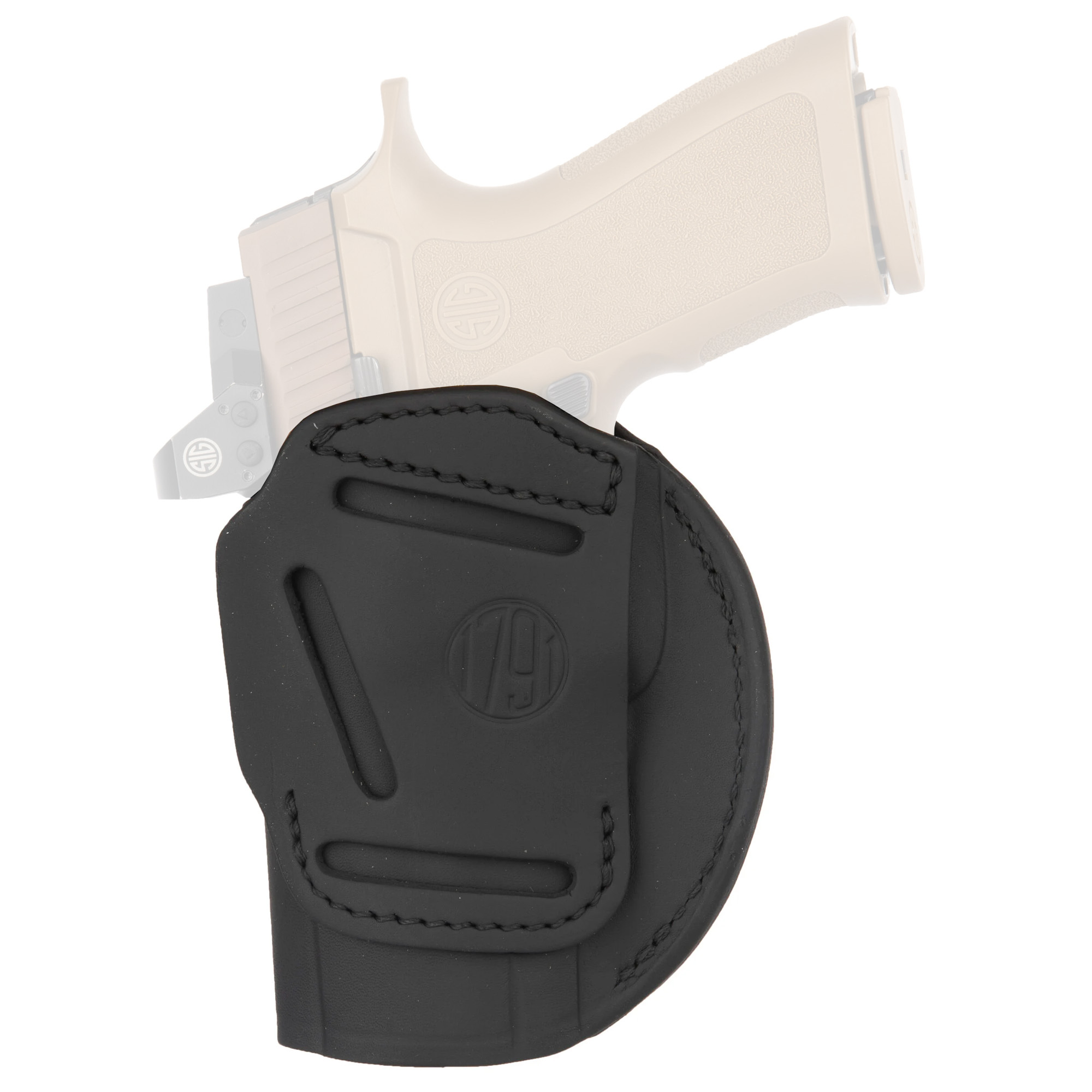 1791 4 Way Right Hand IWB/OWB Holster, Size 6 Black Leather - 4WH6SBLR