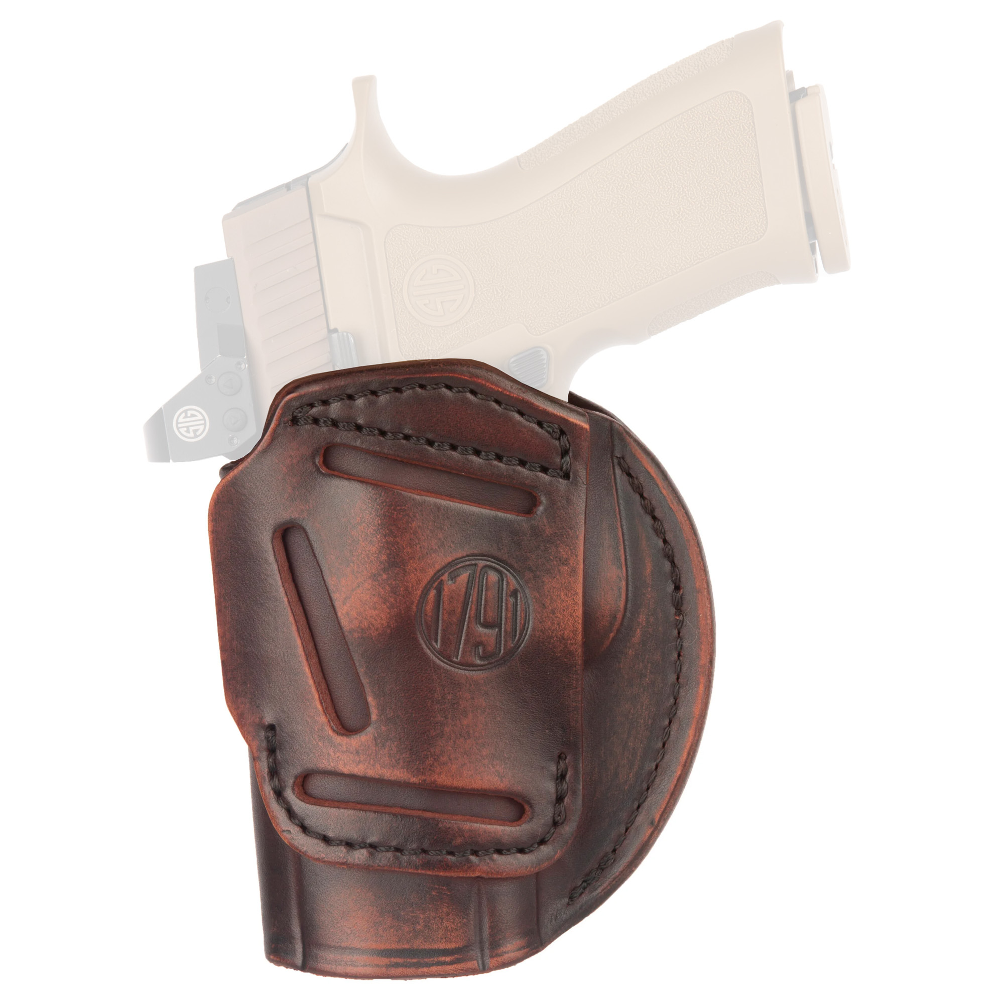 1791 4 Way Right Hand IWB/OWB Holster, Size 6 Brown Leather  - 4WH6VTGR - 1791 Gunleather