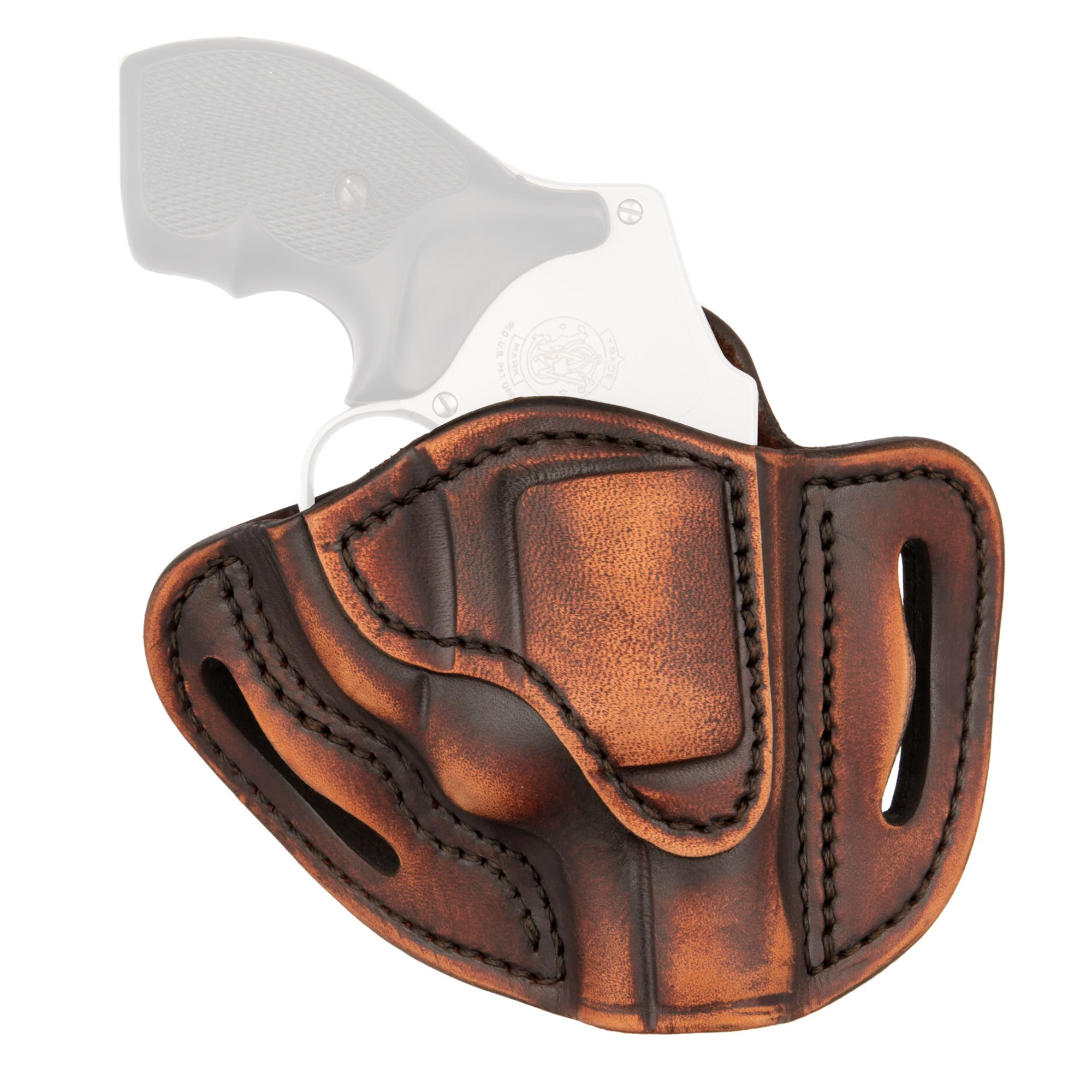1791 Revolver Clip Holster, IWB Size 1, Leather, Vintage Brown, Right Hand - RVHIWB1CVTGR - 1791 Gunleather