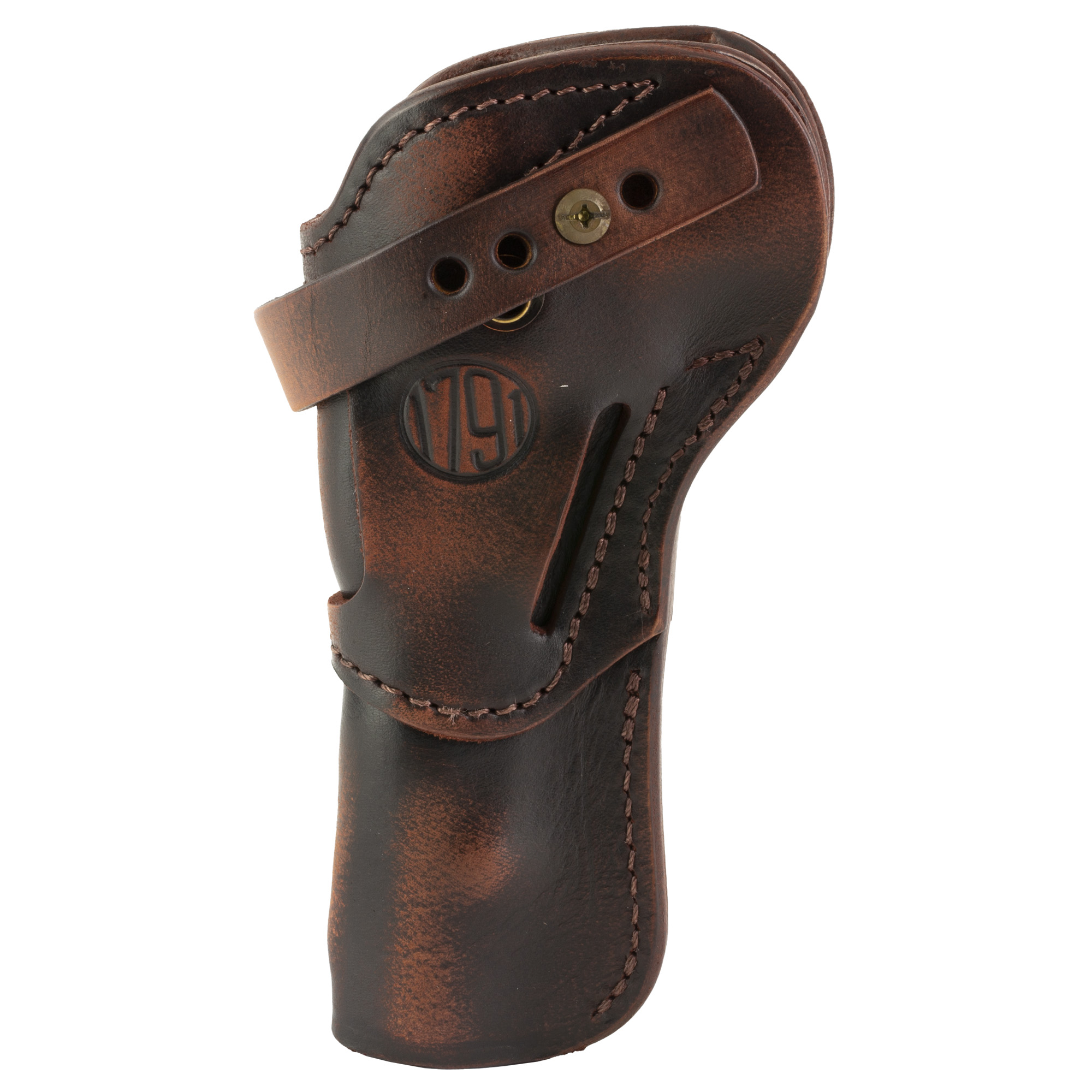 1791 Single Action Revolver Holster OWB, fits 5.5" Barrels and Shorter, Vintage Brown Leather - 1791 Gunleather