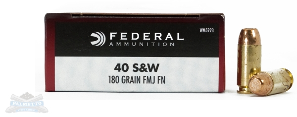 Federal 40 S&W 180gr FMJ Champion Ammunition 50rds - WM5223