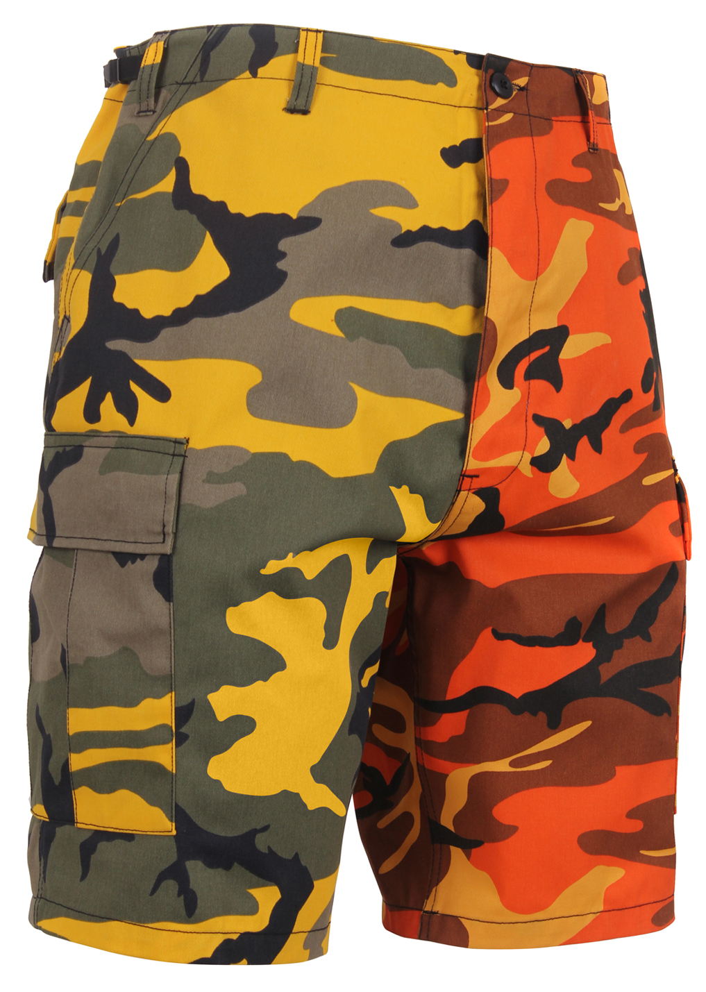 Rothco Rothco Two-Tone Camo Bdu Short - Stinger Yellow - Savage Orange Camo, Small