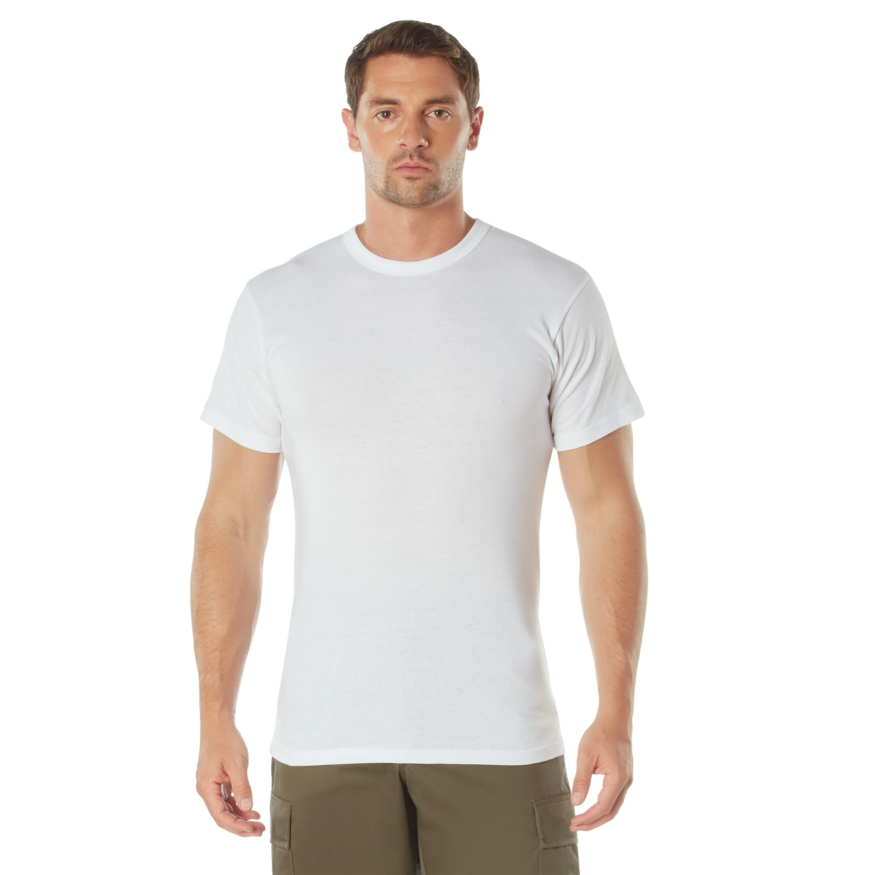 Rothco Rothco Solid Color T-Shirt With Cotton - Polyester Blend, White, Medium