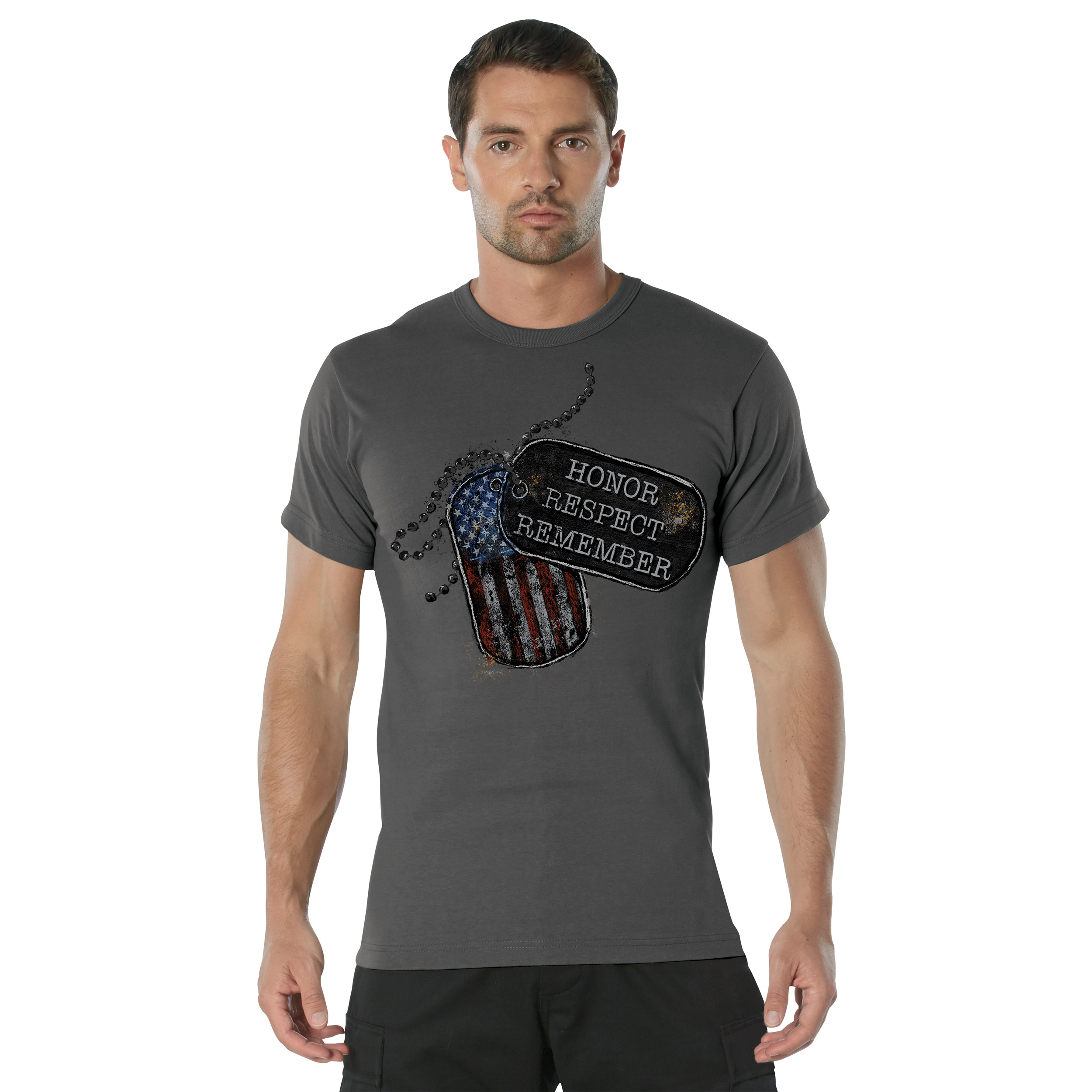Rothco Rothco Honor Respect Remember T-Shirt - Charcoal Grey, 2X-Large