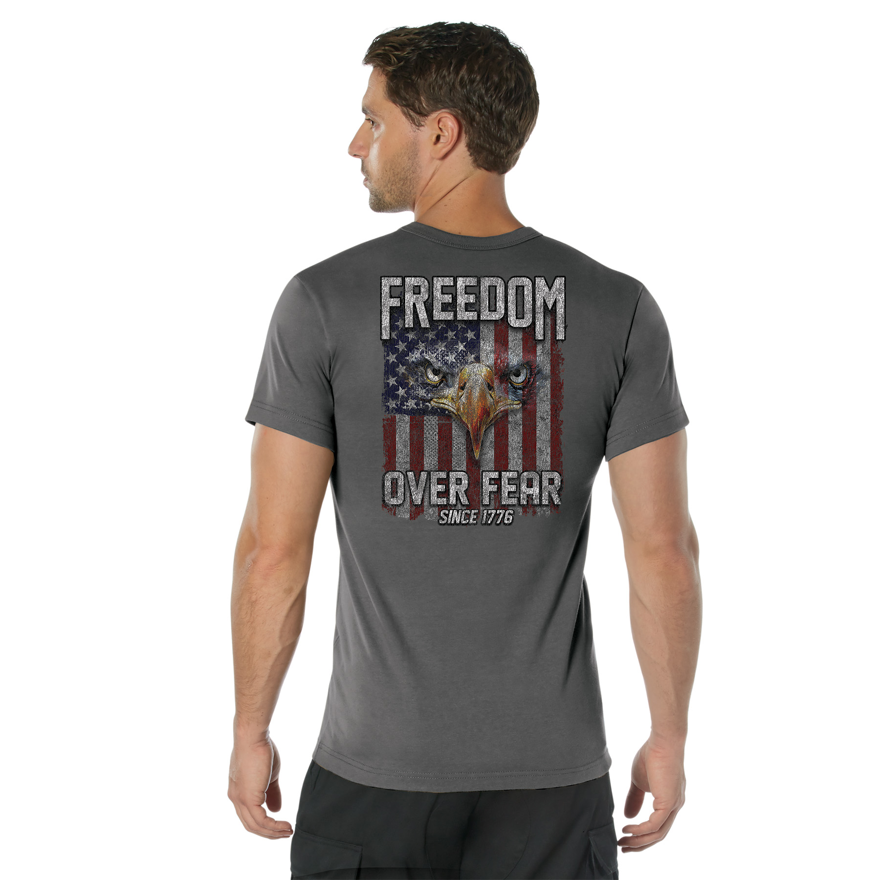 Rothco Rothco Freedom Over Fear T-Shirt - Charcoal Grey, Medium