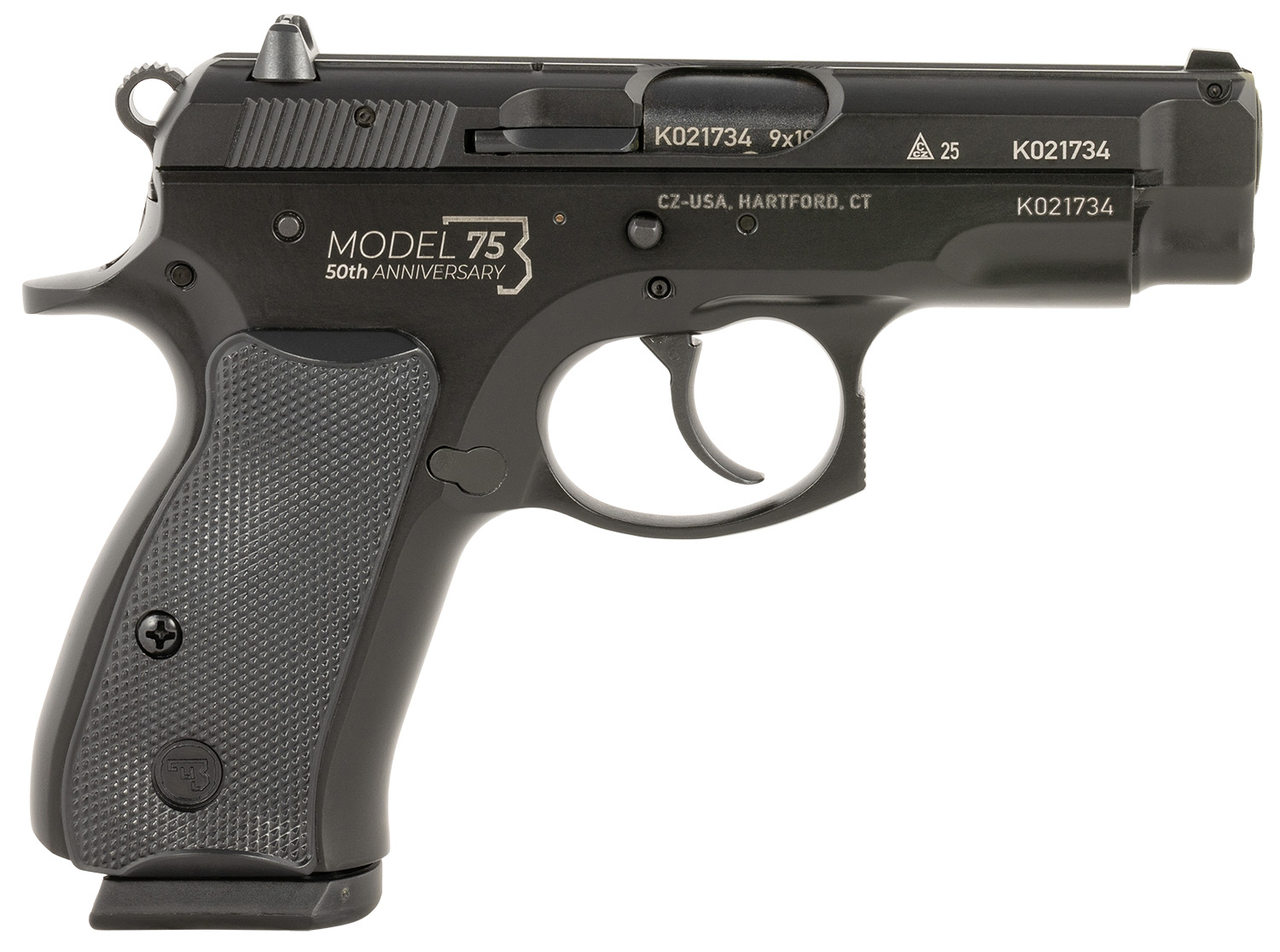 CZ 75 50th Anniversary Compact 3.75" 9mm 15rd Pistol - 91122 - Cz