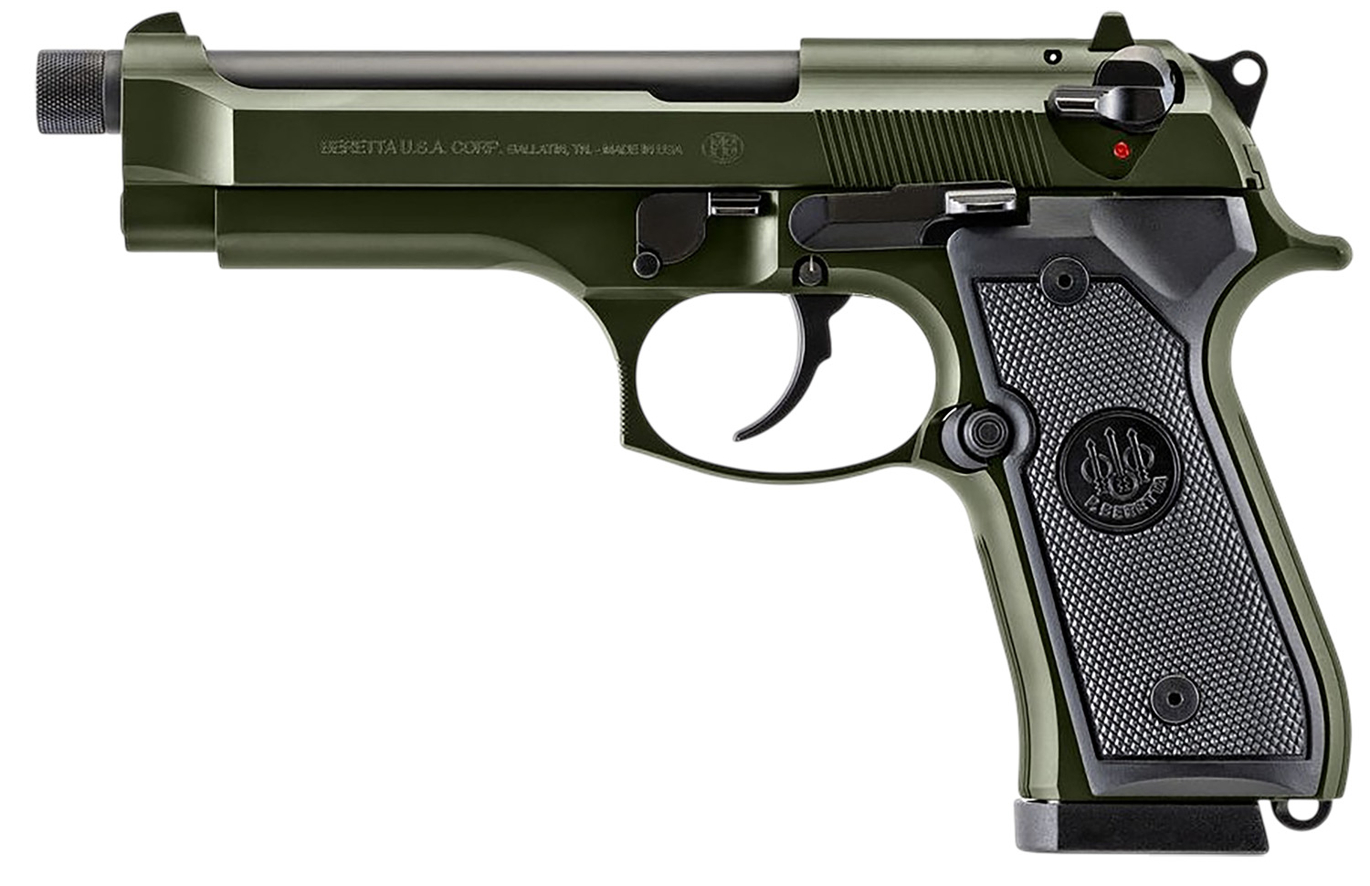 Beretta 92FS 9mm Pistol 5.1" Threaded 18Rds, ODG - J92F300GRTB18 - Beretta