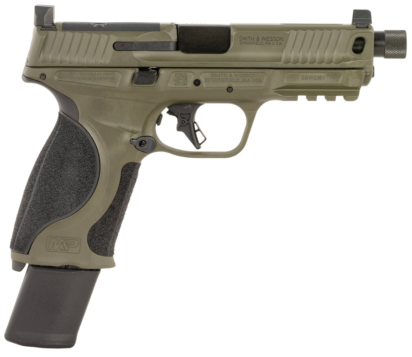 Smith & Wesson M&P PC M2.0 Full Size 4.80" 9mm Luger 23rd Pistol, OD Green Cerakote - 14646