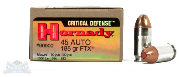 Hornady 45 Auto/ACP 185gr FTX Critical Defense Ammunition 20rds - 90900 - Hornady
