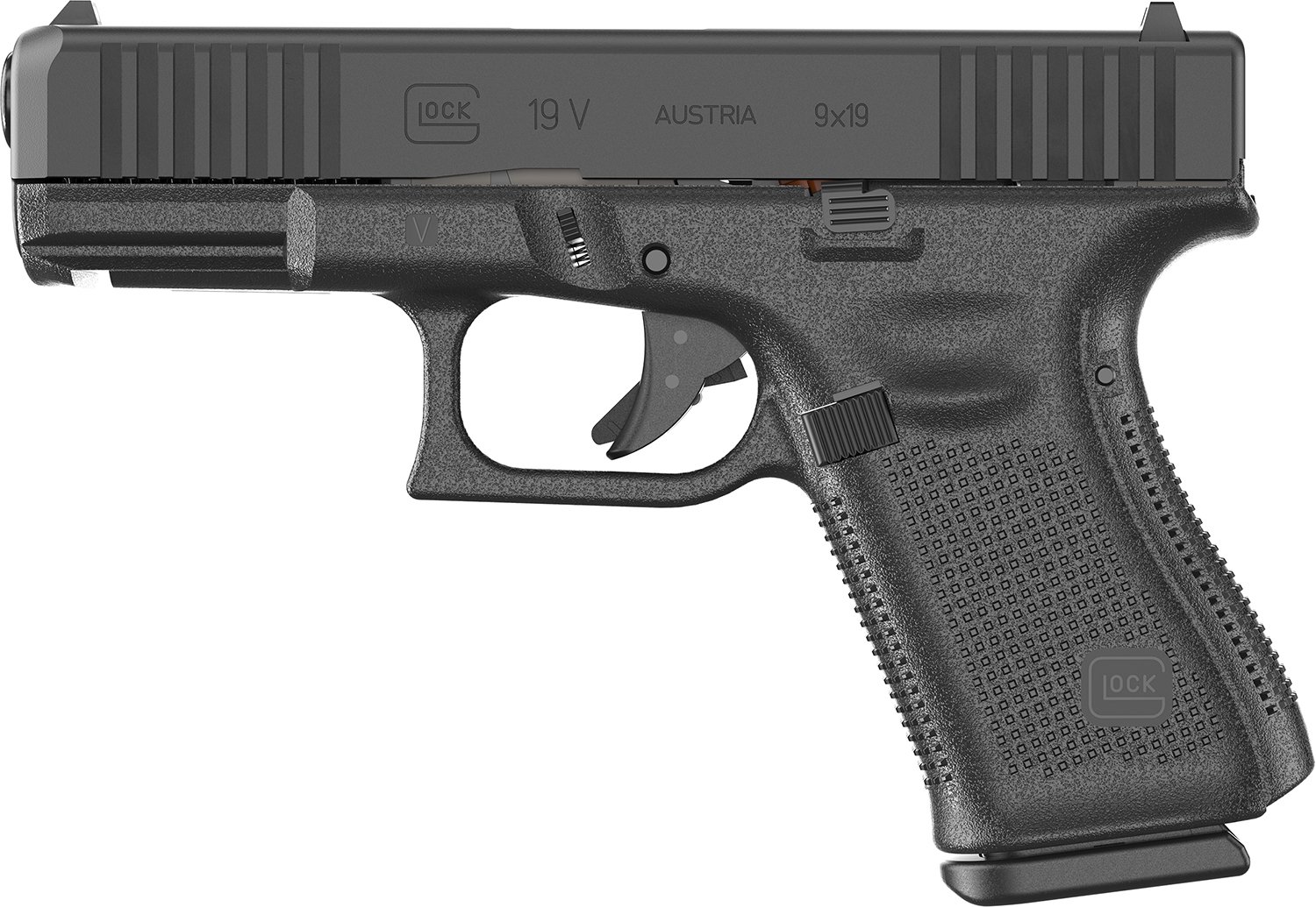 Glock 19 V 4.02" 9mm (3)10rd Pistol w/ FS, Black - PV1950201 - Glock