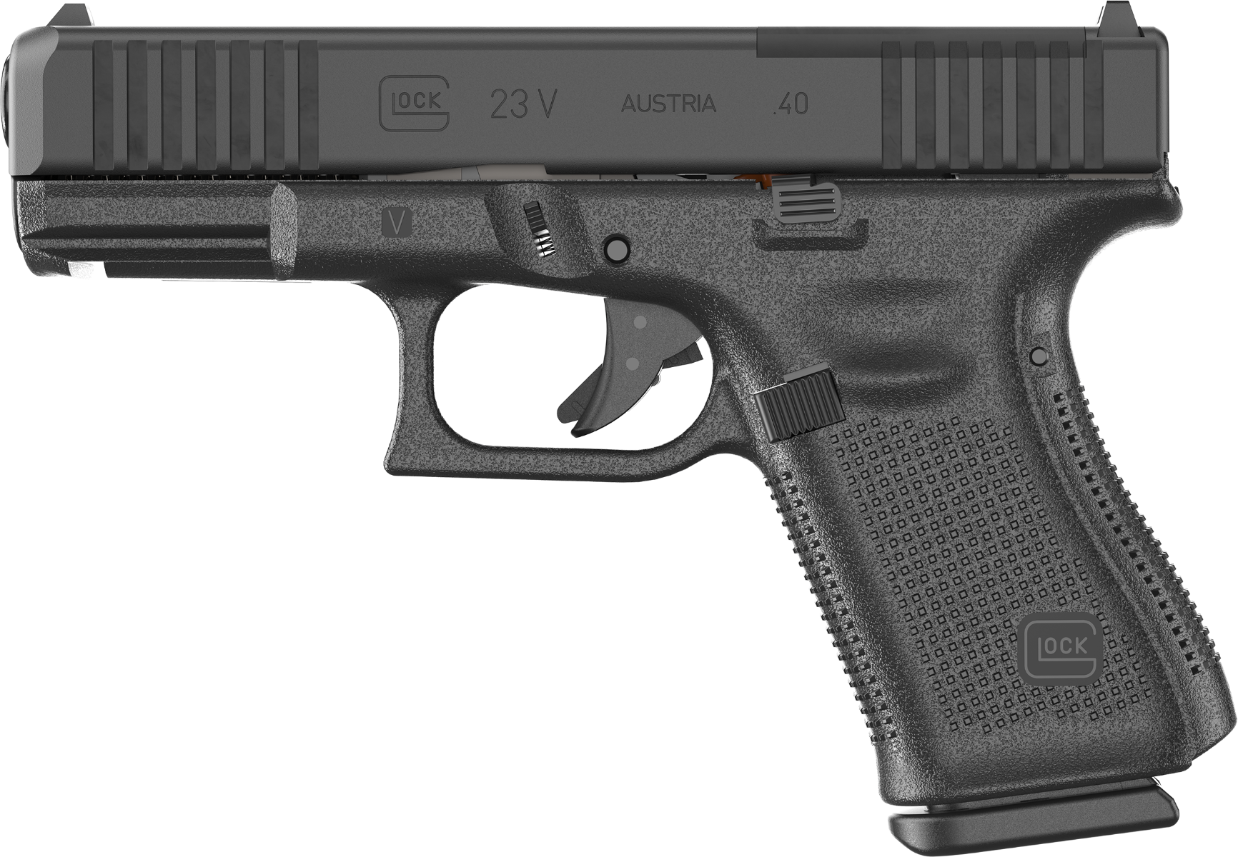 Glock 23 V MOS 4.02" .40 S&W (3)10rd OR Pistol w/ FS, Black - PV2350201MOS - Glock