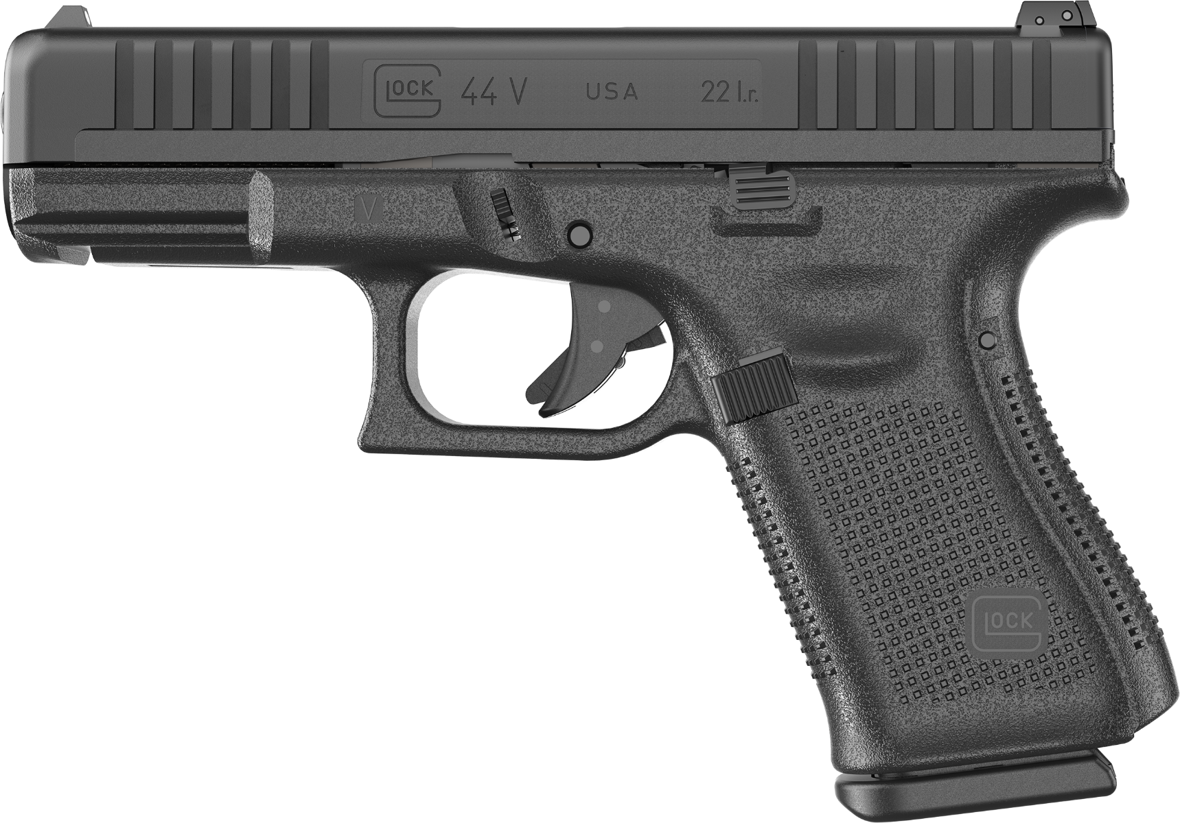 Glock 44 V 4.02" .22LR (2)10rd Pistol w/ Adj Sights, Black - UV4450101 - Glock