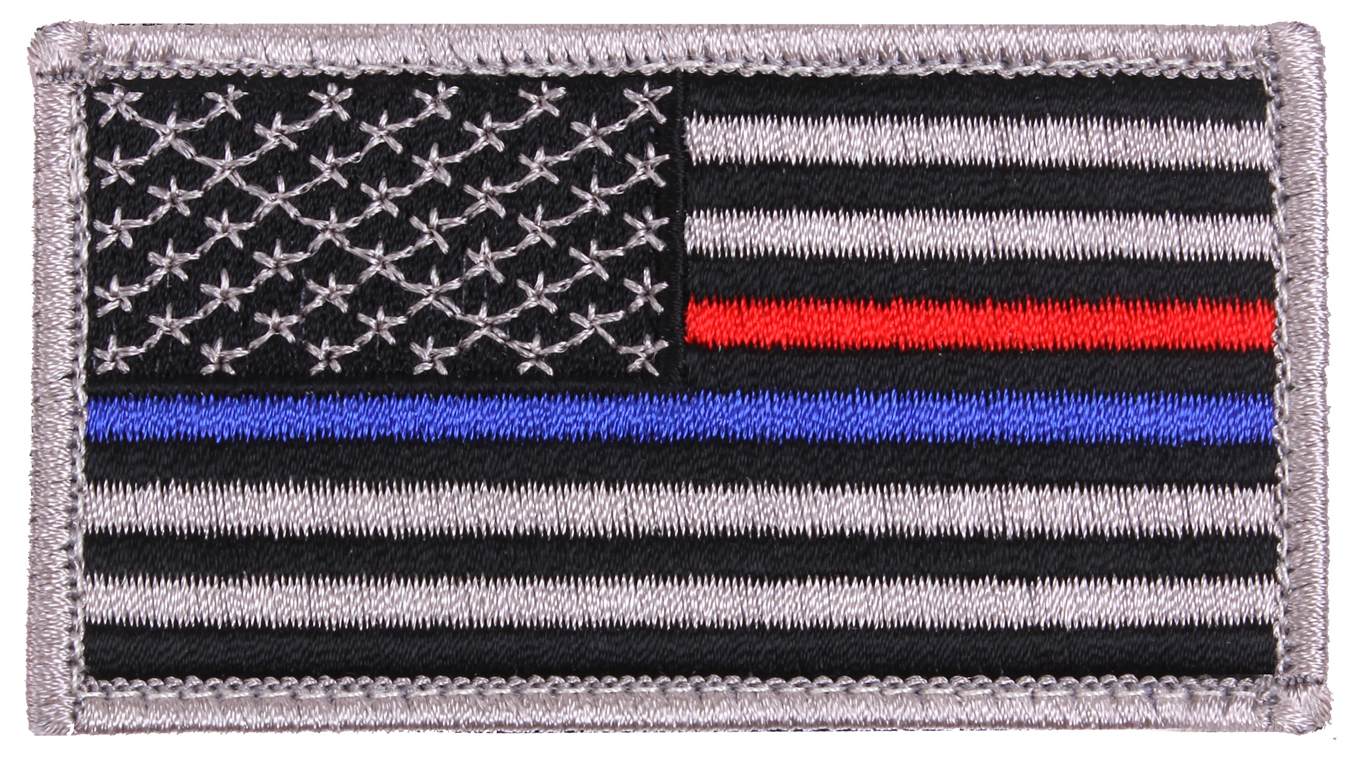 Rothco Rothco Thin Blue Line - Thin Red Line Us Flag Patch - Hook Back