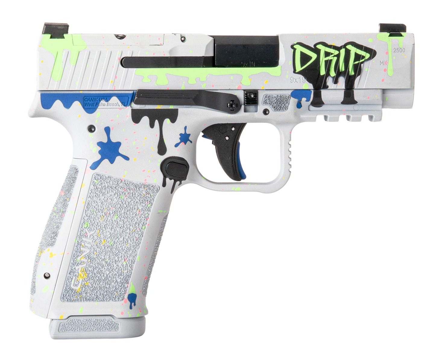 Canik Pistol METE MC9LS Signature Series Drip White 3.64" 9mm 17rd OR Pistol - HG7896DRW-N - Canik