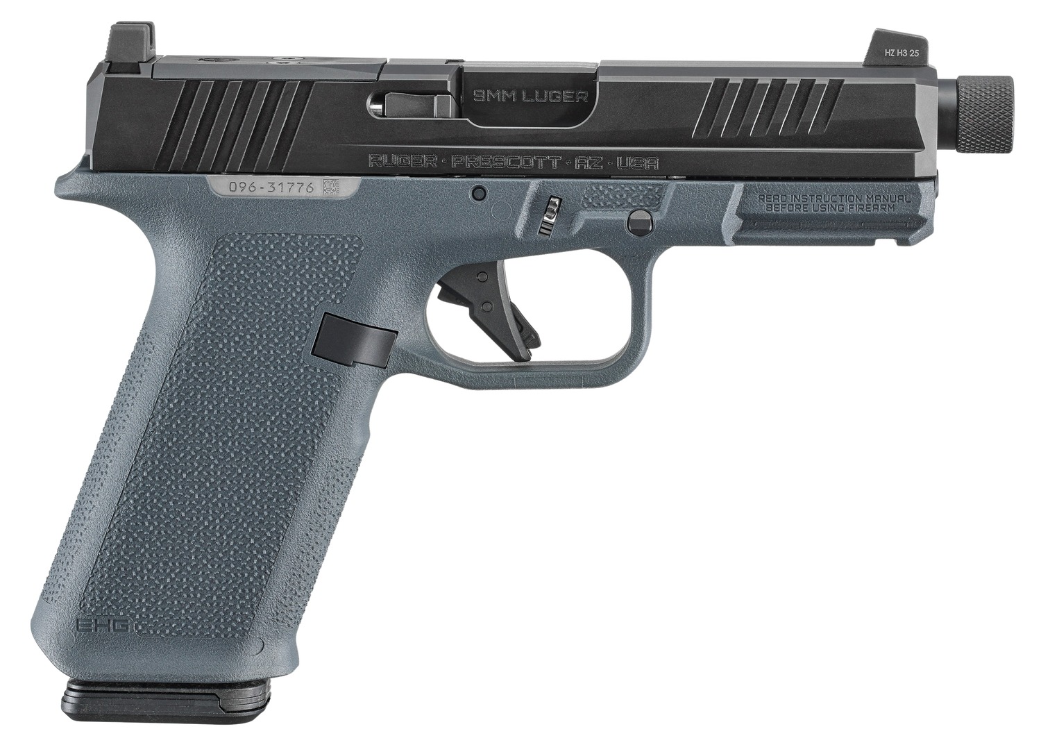 Ruger RXM 4.5" TB 9mm O.R. (2)17rd Handgun, Grey - 19447 - Ruger