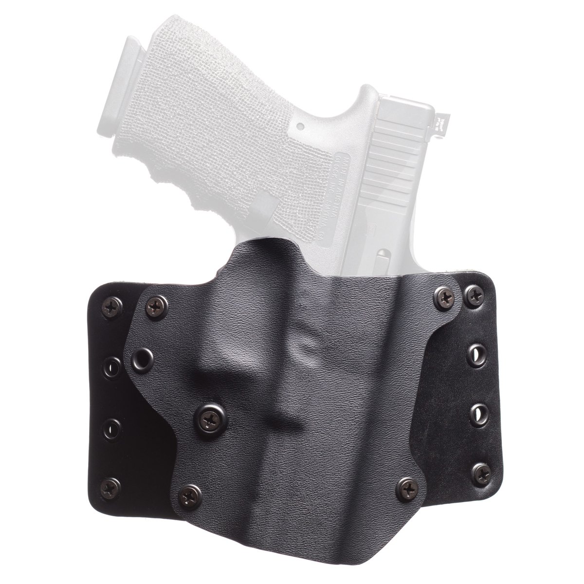 BlackPoint Tactical Leather Wing Springfield Echelon OWB Holster RH - Black Kydex/Leather, Rugged and Stylish Design - 160922 - Black Point Tactical