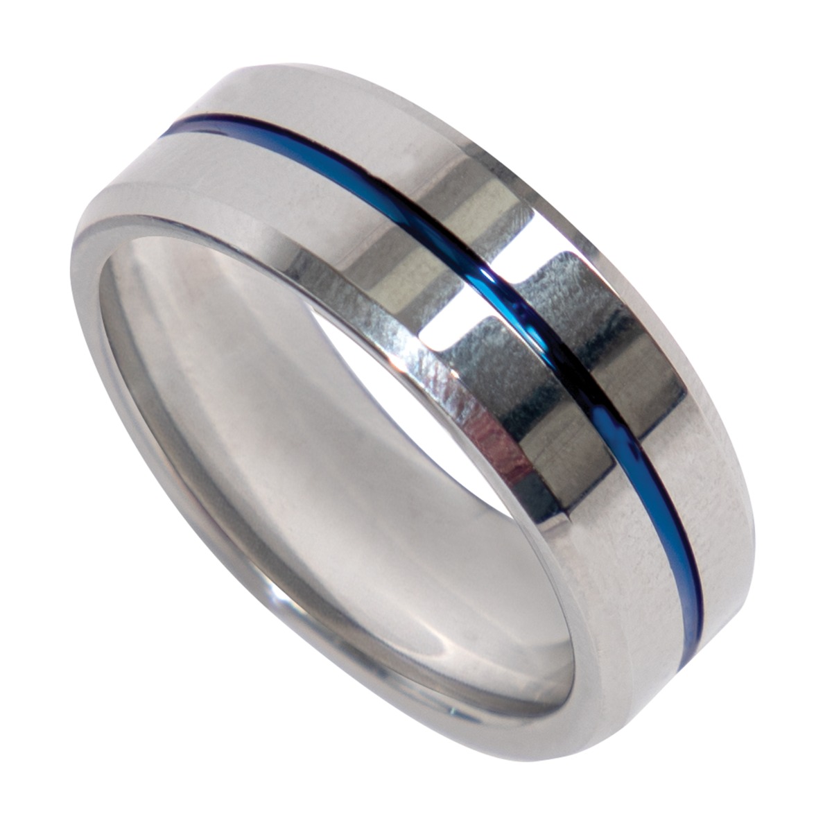 Rothco Rothco Tungsten Carbide Thin Blue Line Ring - Silver, Ring Size 11