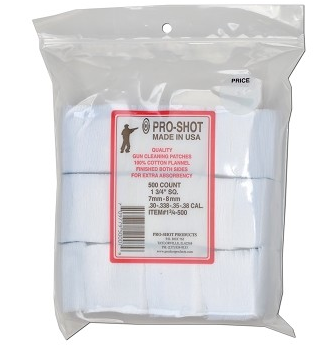 PRO-SHOT 7mm-.38CAL./6mm Benchrest Patches 500CT  13/4-500 - Proshot