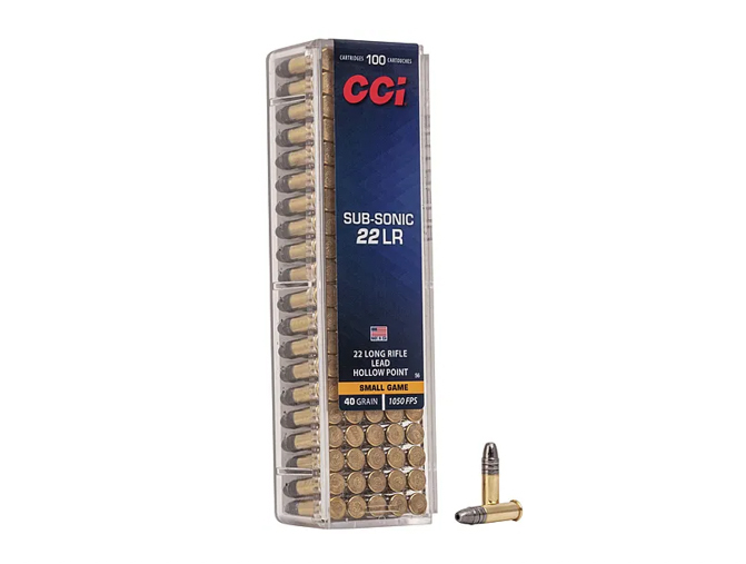 CCI .22 LR Ammo 40 Grain Sub-Sonic Lead HP 100rds - 0056 - Cci