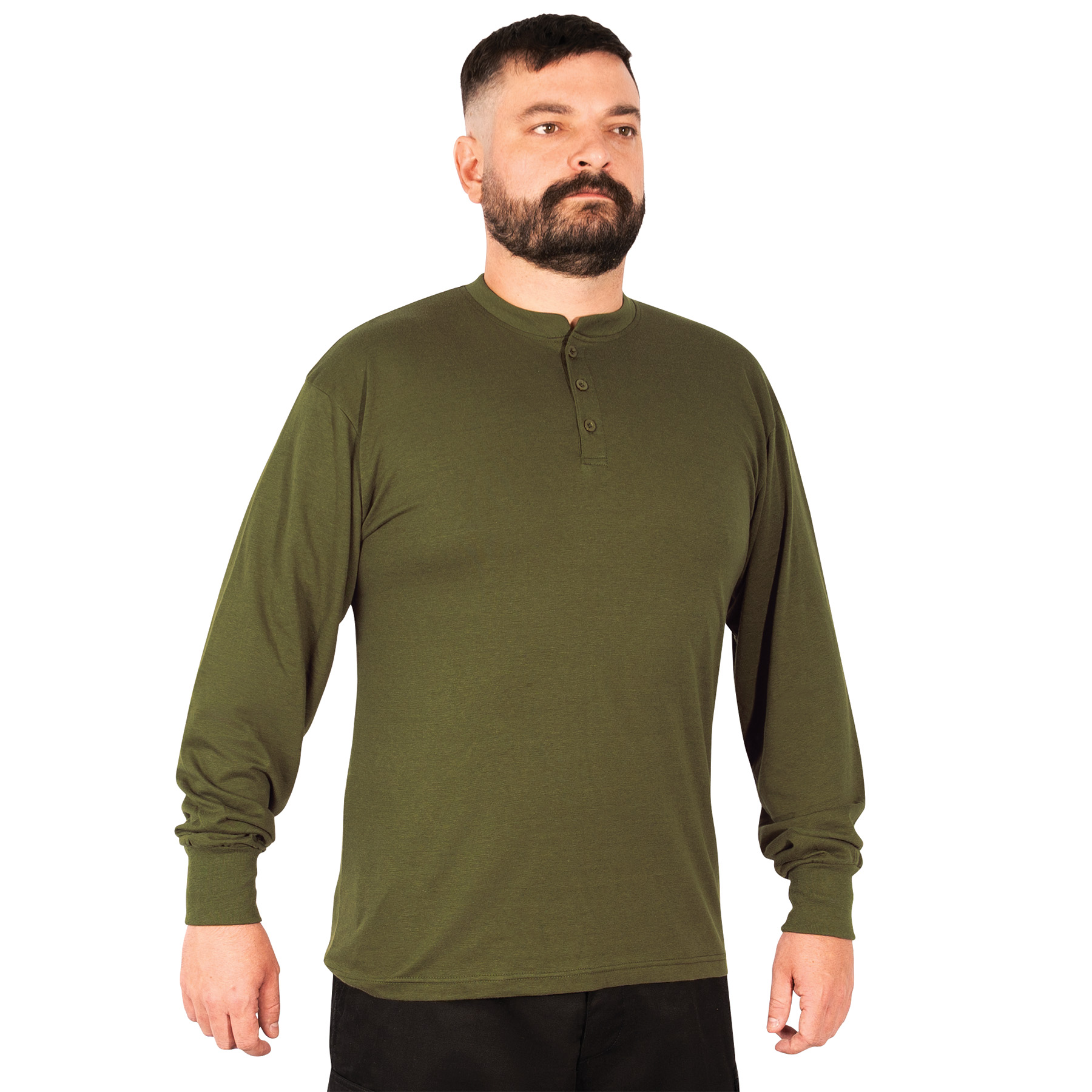 Rothco Rothco Long Sleeve Henley T-Shirt - Olive Drab, Medium
