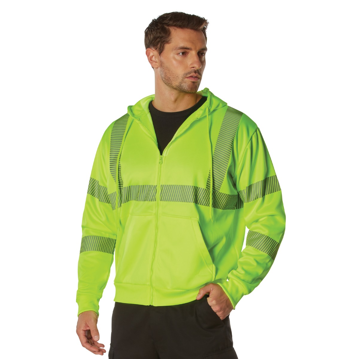 Rothco Rothco Hi-Vis Performance Zipper Sweatshirt - Safety Green, X-Large