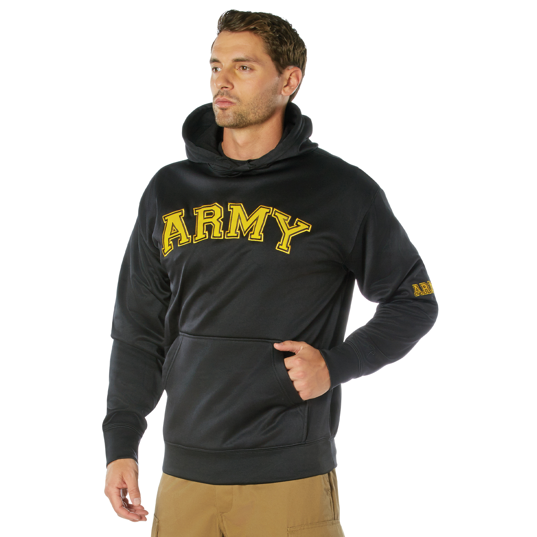 Rothco Rothco Army Pullover Hoodie - Black, Large, Emblem Army