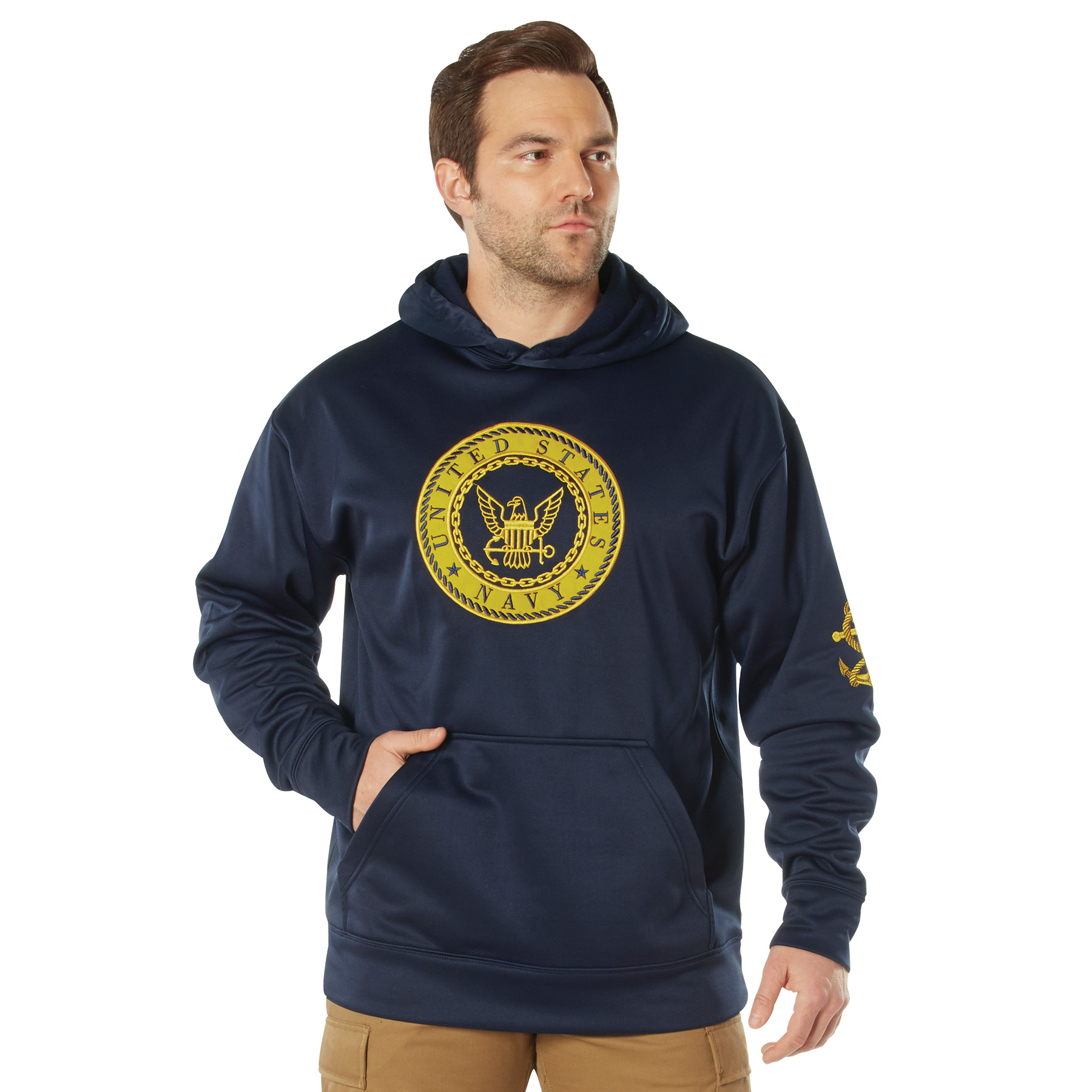 Rothco Rothco Navy Emblem Pullover Hooded Sweatshirt - Medium