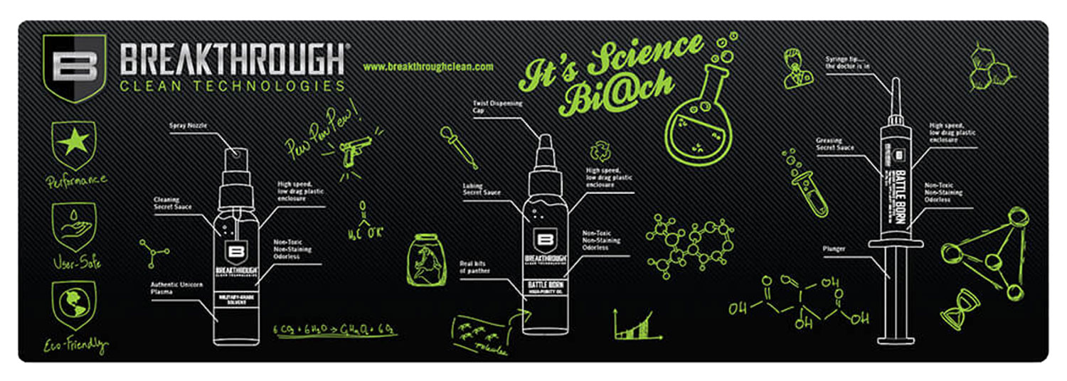 Breakthrough Clean Technologies Polyester Top, Neoprene Rubber Backing Cleaning Mat, 12" x 36" - BT-RGM-R - Breakthrough Clean