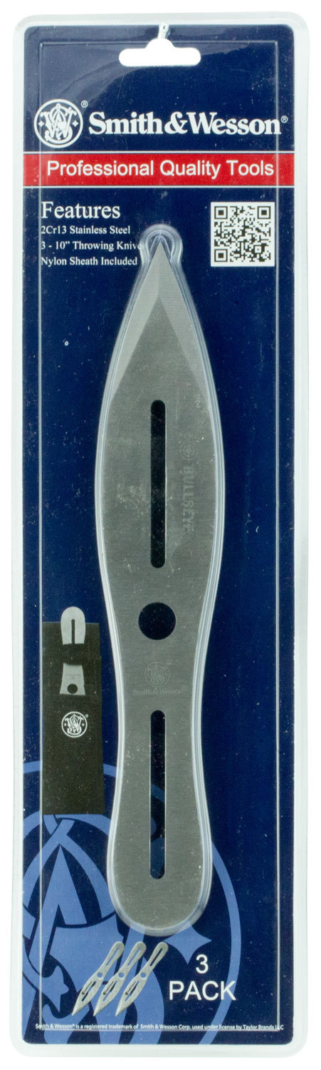 Smith & Wesson Dual Edged Spear Point Throwing Knife Set, 3/pack - SWTK10CP - Bti Tools