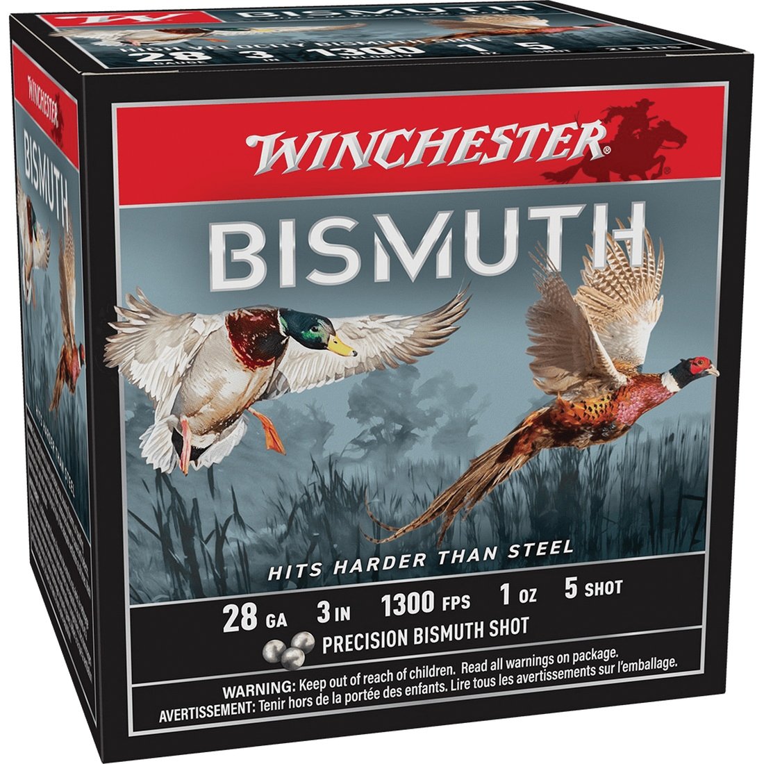 Winchester Bismuth 28 Gauge 3" #5 1 oz 25rds Shotshell - Premium Bismuth Load for Upland Birds - SWB2835 - Winchester