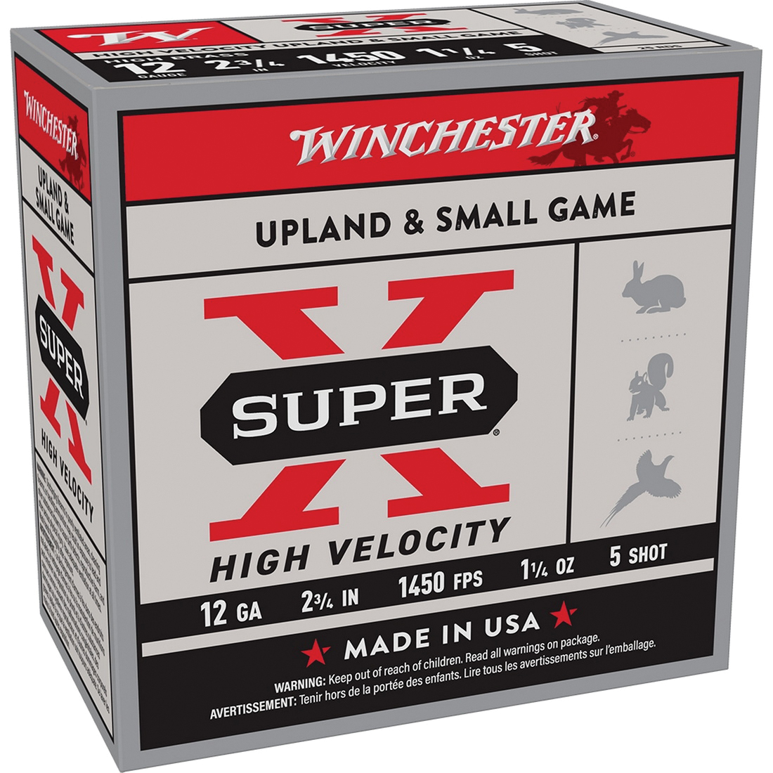 Winchester Super-X 12 Gauge 2-3/4" #5 1-1/4 oz 25rds Shotshell - Reliable Load for Medium Game - X12HV5 - Winchester
