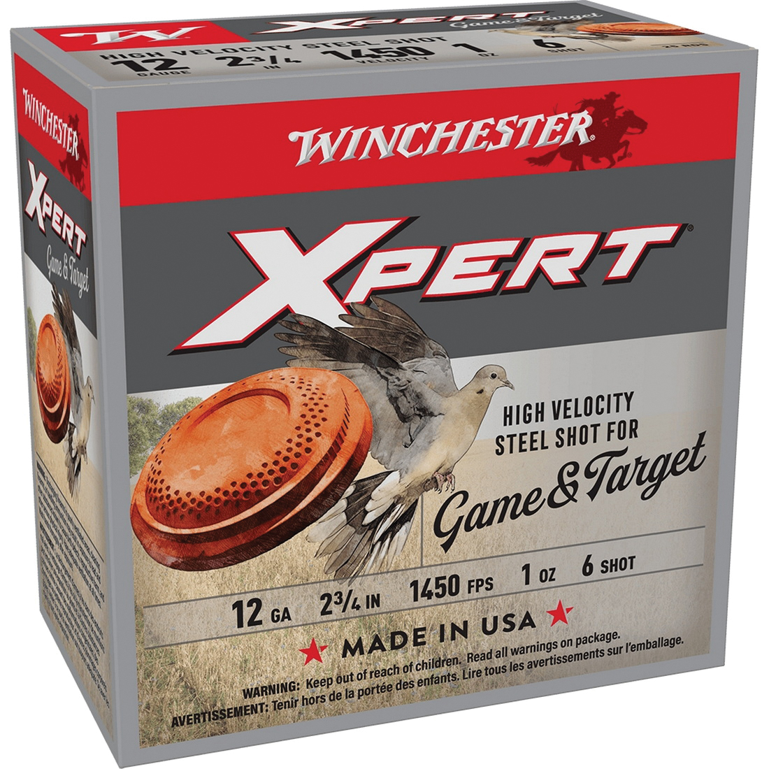 Winchester Expert Game and Target 12 Gauge 2-3/4" #6 1 oz 25rds Shotshell - Precision Load for Game and Target Shooting - WE12GTHV6 - Winchester