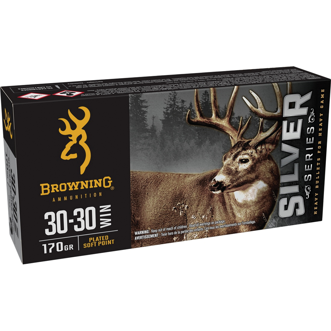 Browning Ammunition Silver .30-30 Winchester 170 gr PSP 20rds Rifle Ammo for Classic Hunting - B192630301 - Browning