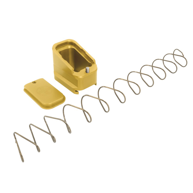 Shield Arms Glock 17/22 4/5 Round Magazine Extension, Gold - G17-ME-5-GLD - Shield Arms