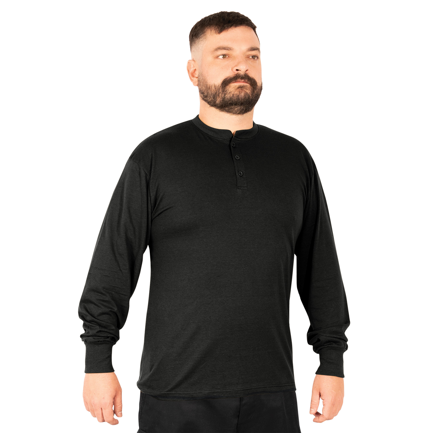Rothco Rothco Long Sleeve Henley T-Shirt - Black, 2X-Large
