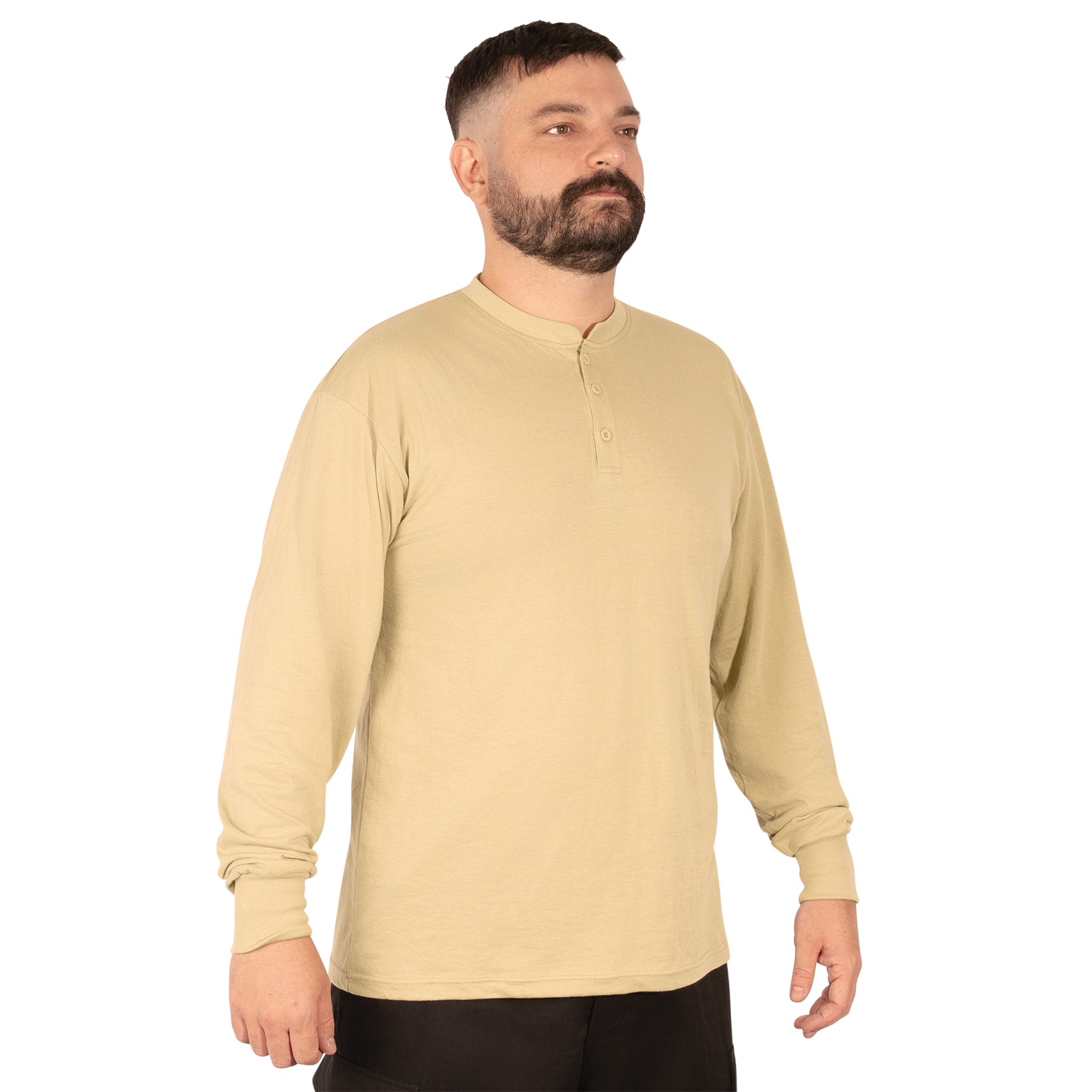 Rothco Rothco Long Sleeve Henley T-Shirt - Desert Sand, Small