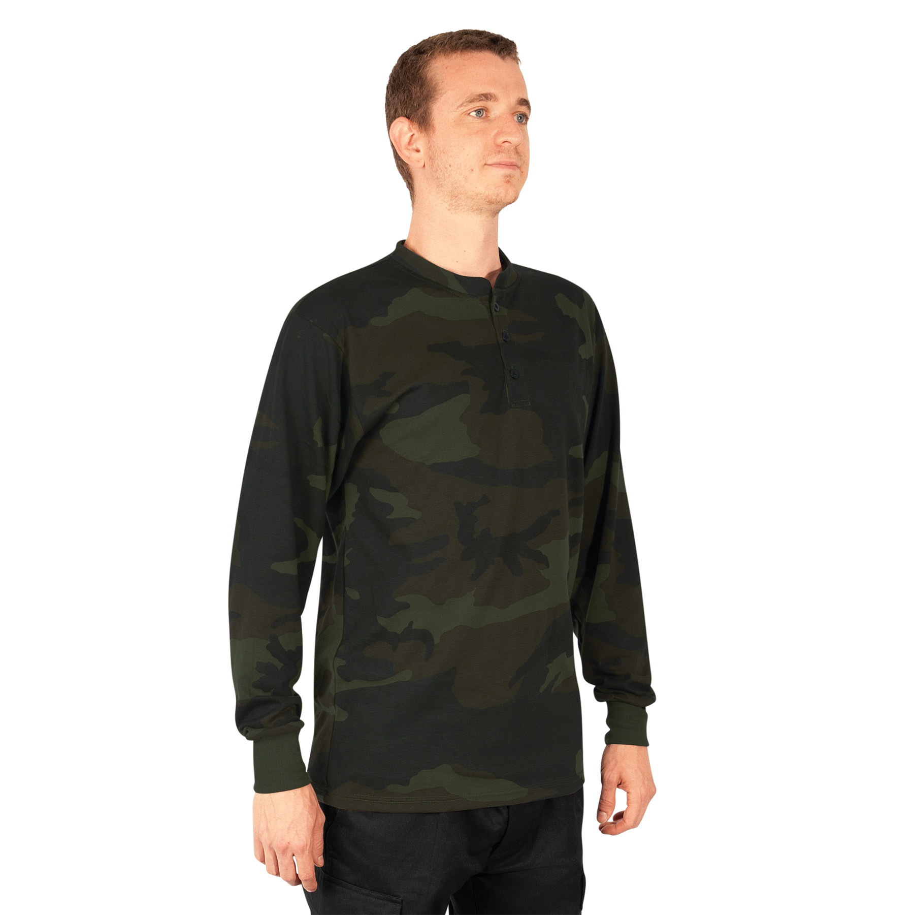 Rothco Rothco Long Sleeve Henley T-Shirt - Midnight Woodland Camo, Small