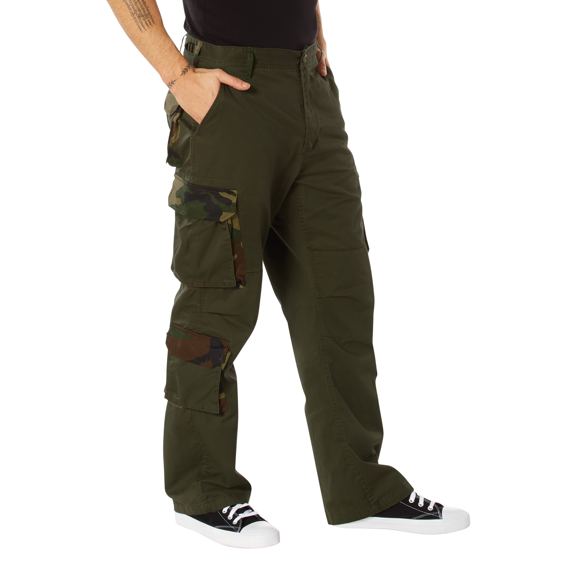 Rothco Rothco Vintage Paratrooper Cargo Fatigue Pants - Olive Drab - Woodland Camo, Medium