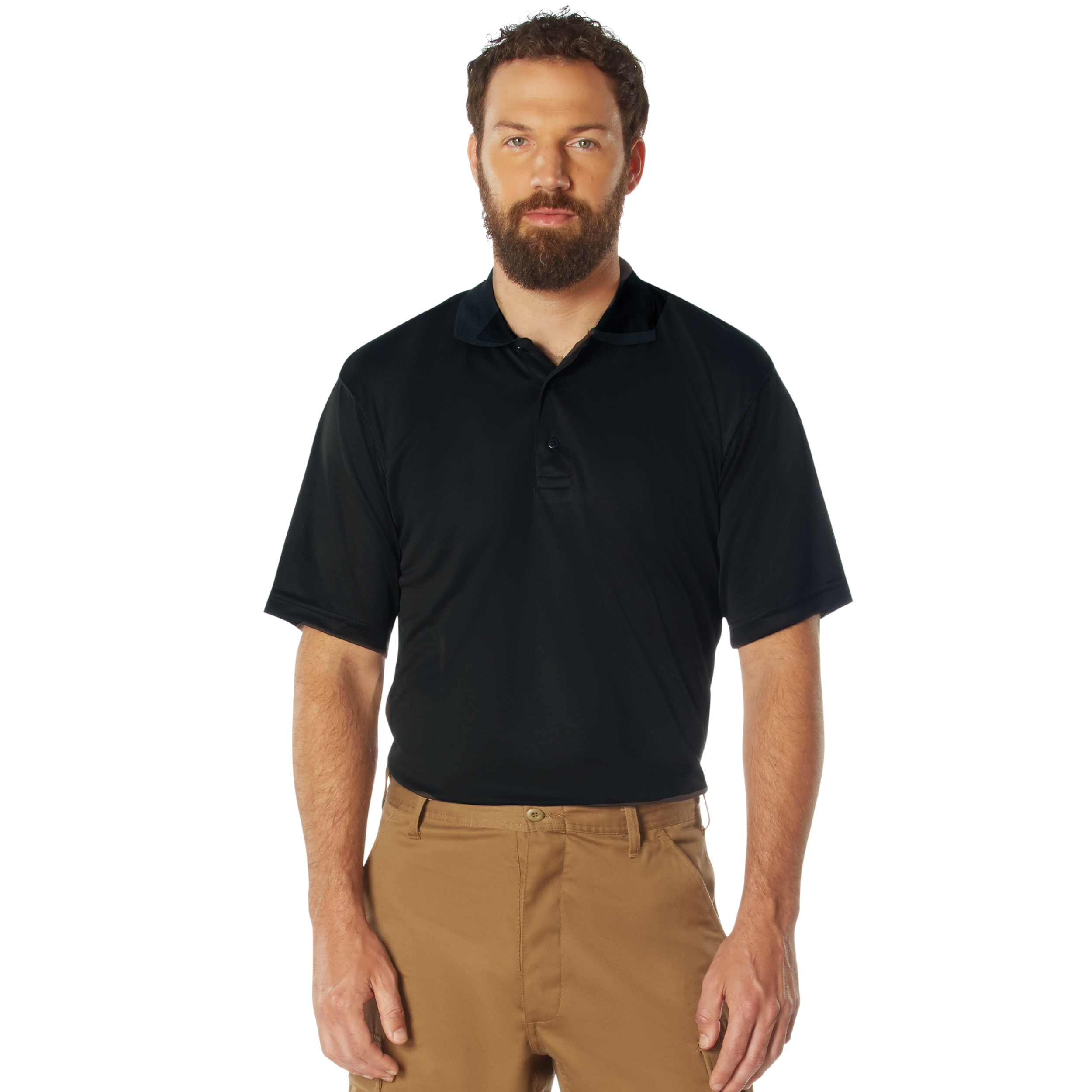 Rothco Rothco Moisture Wicking Polo Shirt - Black, Medium